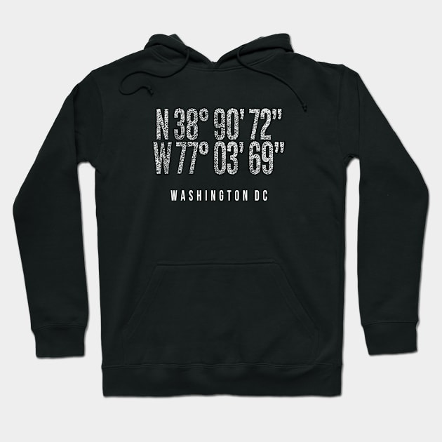 Washington, D.C. US City Distressed Coordinates Hoodie by MakeSomeonesDay